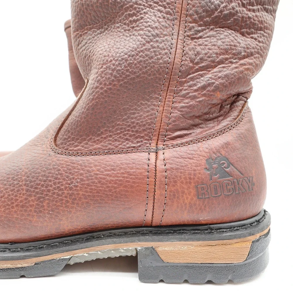 Rocky IronClad 5685 Pull-On Boots Mens 13M Brown Leather Waterproof New